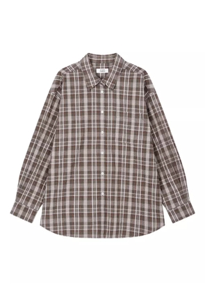 TOMBOY single-pocket checked shirt - Green