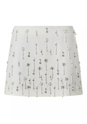 PINKO beaded-embellished mini skirt - White