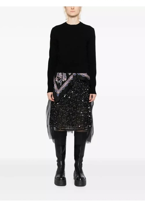 sacai sequin-embellished skirt - Black