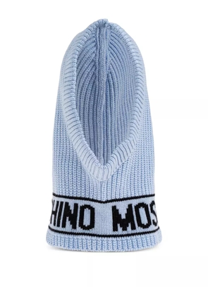 Moschino ribbed-knit logo balaclava - Blue