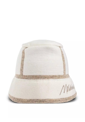 Moschino panelled logo bucket hat - White