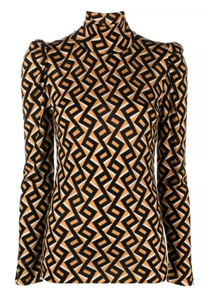 DVF Diane von Furstenberg zigzag wool jumper - Orange
