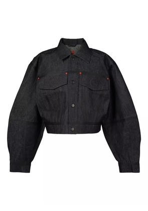 Walter Van Beirendonck embossed denim jacket - Blue