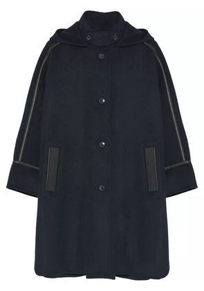 Yves Salomon cashmere-blend hooded cape - Blue