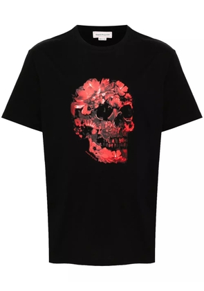 Alexander McQueen Wax Flower Skull T-shirt - Black