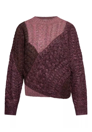 MARANT ÉTOILE cable-knit patchwork sweater - Pink
