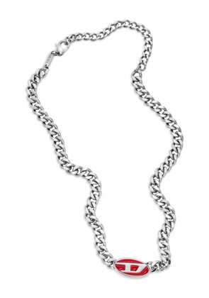 Diesel Dx1446 logo-plaque necklace - Silver