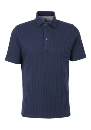 Brunello Cucinelli ribbed-knit polo shirt - Blue