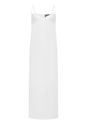 A.M.G. crochet-panelled dress - White