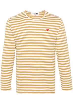 Comme Des Garçons Play mini heart striped T-shirt - Neutrals