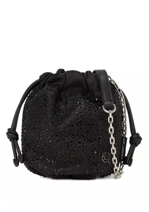 Karl Lagerfeld small Ikon rhinestone bucket bag - Black