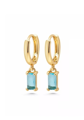 Nialaya Jewelry sterling silver zirconia-charm huggie earrings - Blue