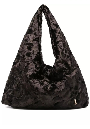 la milanesa plush-effect shoulder bag - Brown