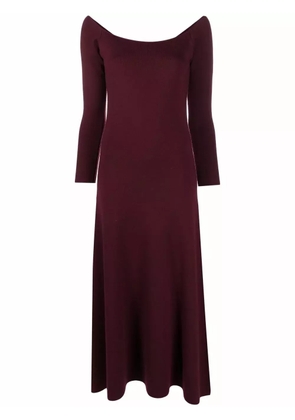 PAULA off-shoulder knit dress - Red