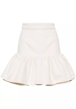 Patou ruffled denim miniskirt - Neutrals