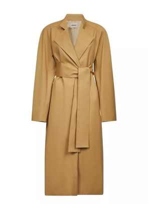 KHAITE belted raglan-sleeve coat - Brown