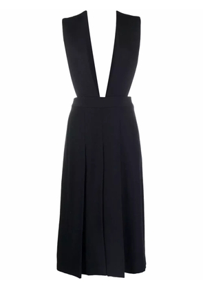 Comme Des Garçons Pre-Owned 2000s suspenders midi pleated skirt - Blue