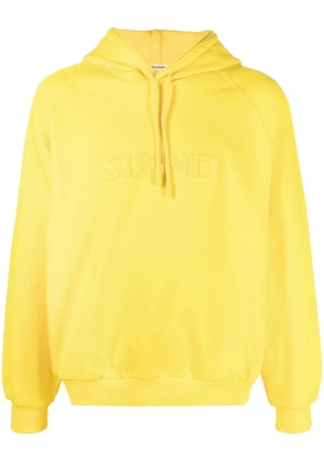 Sunnei logo drawstring hoodie - Yellow