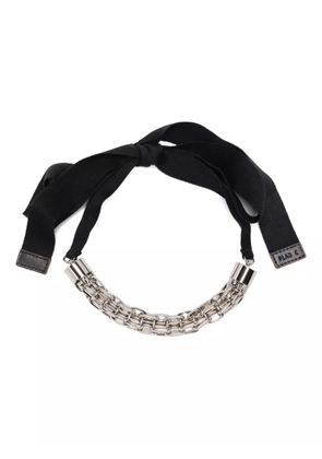 Plan C ribbon-bow chain necklace - Silver