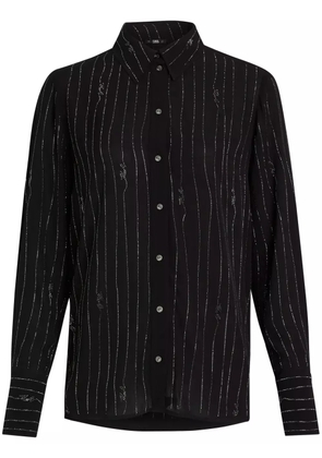 Karl Lagerfeld pinstriped rhinestone-embellished shirt - Black