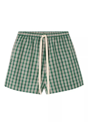 Lee Mathews Gordon checked drawstring shorts - Green