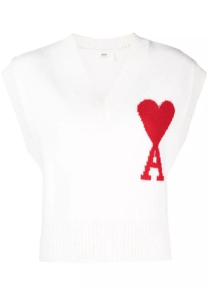 AMI Paris Ami de Coeur knitted vest - White