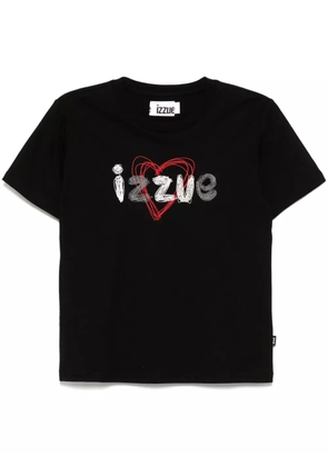 izzue embroidered T-shirt - Black