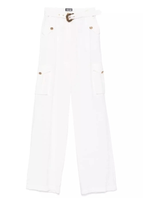 Versace Jeans Couture crinkled-finish cargo pants - White