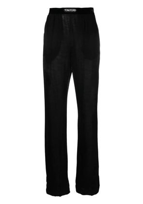 TOM FORD logo-waistband cashmere track pants - Black