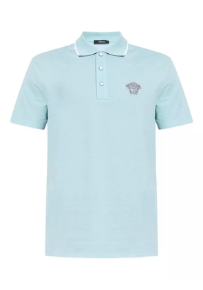 Versace Medusa-embroidered polo shirt - Blue