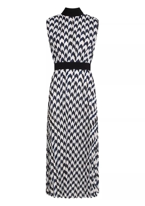 Karl Lagerfeld chevron-print pleated dress - Black