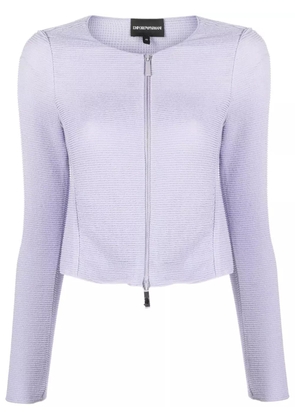 Emporio Armani barré jersey zip-up jacket - Purple