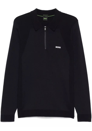 BOSS rubberised-logo polo shirt - Blue