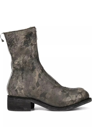 Guidi printed zip front boots - Green