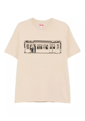Kenzo train-print T-shirt - Neutrals