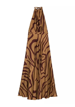 Raquel Diniz halter-neck swirl-print maxi dress - Neutrals