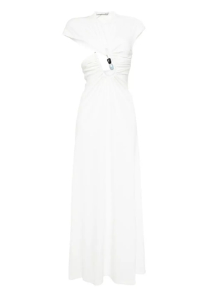 Christopher Esber Helix crystal ribbed tee dress - White