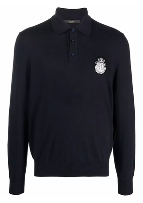 Billionaire embroidered logo-patch polo shirt - Blue