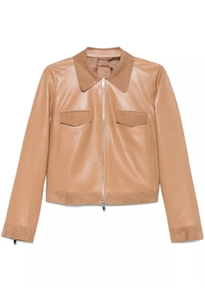 Desa 1972 leather shirt jacket - Brown