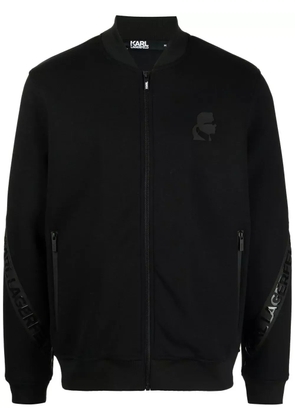 Karl Lagerfeld logo-print zip-up bomber jacket - Black