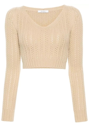Max Mara cropped open-knit jumper - Brown