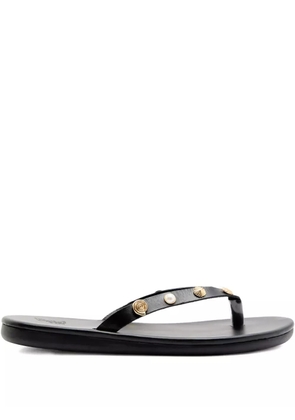 Ancient Greek Sandals Saionara shell-embellished thong sandals - Black