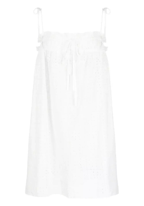 GANNI broderie-anglaise cotton minidress - White