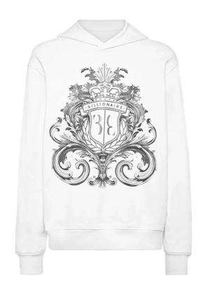 Billionaire crest-print hoodie - White