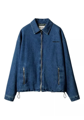 Miu Miu cashmere denim blouson jacket - Blue