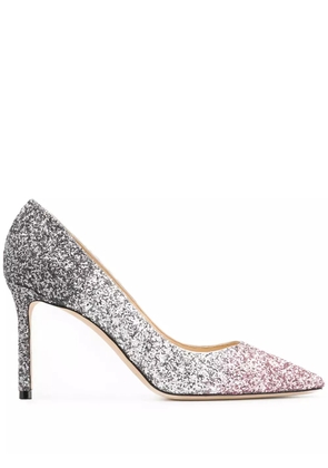 Jimmy Choo Romy 85mm glitter-embellished pumps - Silver