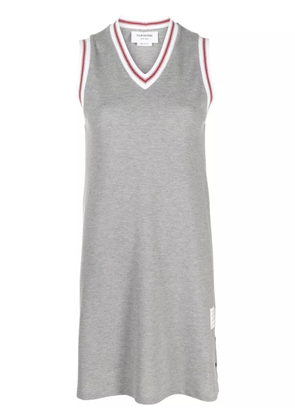 Thom Browne stripe-trim cotton minidress - Grey