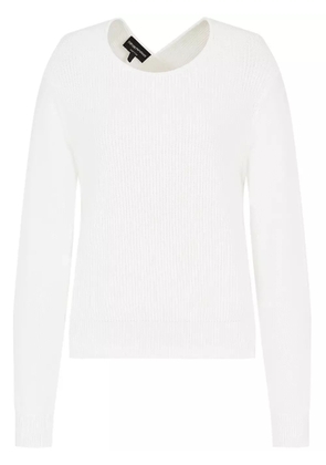 Emporio Armani cut-out ribbed-knit jumper - White