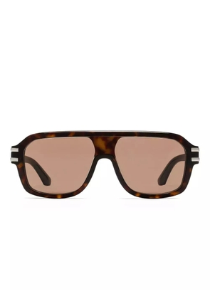 Dolce & Gabbana Eyewear tortoiseshell-pattern logo-plaque sunglasses - Brown