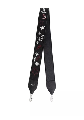 Zadig&Voltaire embroidered-details bag strap - Black